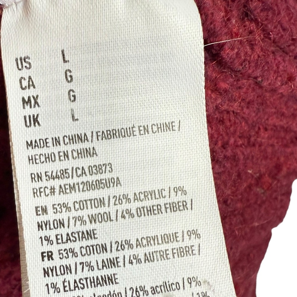 American Eagle Dark Red argyle‎ style sweater Size Large - Picture 6 of 7